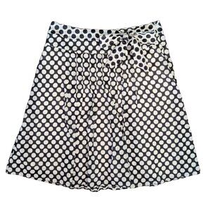 Alfani Black and White Polka Dot Pleated Cotton Skirt Sz 8